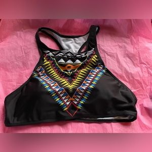 Bikini top -black with design! Pre owned never worn